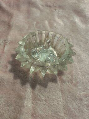 A Starburst Crystal Clear Star Shaped Votive/Pillar/Taper Candle Holders Vintage
